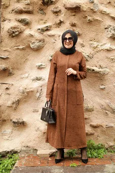Butik Melike Moterų Žiedas Kišenėje Kailis Žiemą, Naują Atvykimo hijab abaja musulmonų mados nustatyti islamo drabužių malda drabužis, Turkija