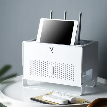 Darbalaukio Wifi Router talpinimo Lizdas Laido Organizatorius TV Box Set-Top Box stalčiuko Galios juostiniai Paslėptas Apdailos Dėžutę