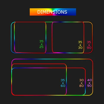 Didelis Kilimėlis RGB Mobiliojo Telefono Sudėtis Skaitmeninio Modelio Klaviatūra Kilimų Mygtukai LED Šviesos 7-spalva Nešiojamas XXL Žaidimų Pelės Mygtukai