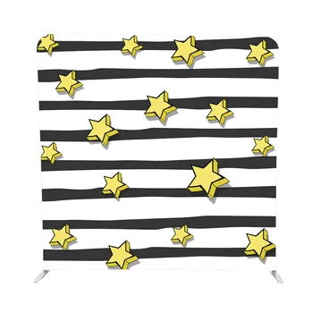 Juodos ir baltos spalvos juostelės su žvaigždžių pagalvę padengti spausdinimo Photo Booth Reklamos Kioskas