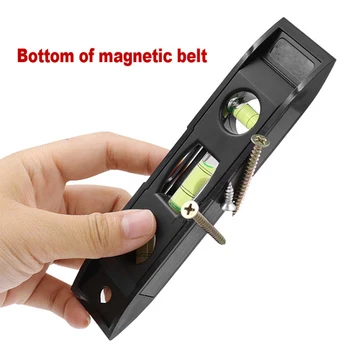 Magnetinio Gradienter Lygio gulsčiukas, Torpedų Lygio Juoda 6 Colių Galingas Patvarus V-groove Plastikinis Korpusas Matavimo Įrankis