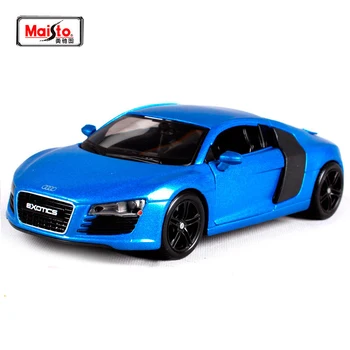 Maisto 1:24 Audi R8 Diecast Modelio Automobilių Žaislas Juoda-Mėlyna Berniukas Žaislai, Dovanos Su Nauja Box Nemokamas Pristatymas