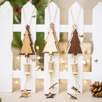 Medinių Amatų Kalėdų Eglutė Dekoras Kabo Pakabukas Bell Snaigės Namas Ornamentu Kalėdinė Dekoracija Namuose Kalėdos Šalis