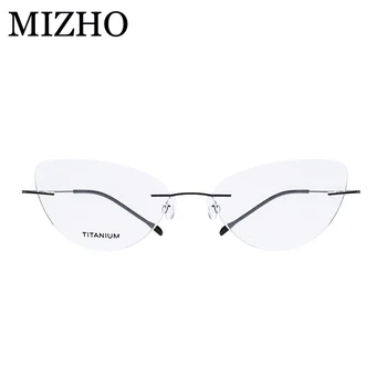 MIZHO Prekės 15g Super Light Cat eye akiniai, Rėmeliai Moterų Optinis Titano 2019 Aukštos Elastinga Kokybės Akinių Rėmeliai Stiprus