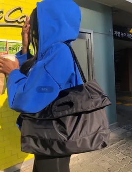 Moterų nailono rankinės didelės talpos kelioninis krepšys Atsitiktinis moterų pečių maišą didelis entire juoda crossbody krepšiai bolsas