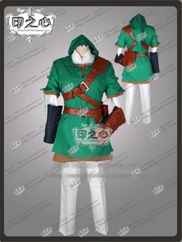 Naujų Drabužių Karšto Anime The Legend Of Zelda Nuorodą Vienodas Cosplay Kostiumai, Marškiniai+Liemenė+Kailis+Kelnės C