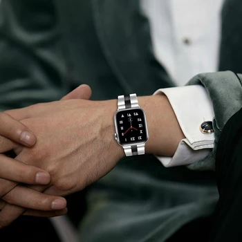 Nerūdijančio Plieno Dirželis Apple Watch Band 42mm 44mm Apyrankę Pulseira Juostos Iwatch Serija