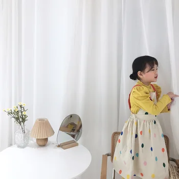 Pavasario 2021 Korėjos Stiliaus Vaikus, Drabužiai Vaikams Mergaitėms Mielas Balionas Spausdintas Suspender Medvilnės Suknelė, Mados, #9345