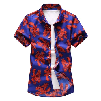 Plus Size 5XL 6XL 7XL Vyrų Gėlių Marškinėliai 2020 Metų Vasaros Naujo Stiliaus Mados Atsitiktinis Havajų Trumpas Rankovės Marškinėliai Vyras Prekės Rūbai