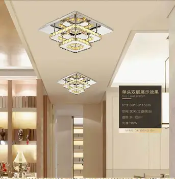 Raundas Šiuolaikinės Paprasta Kristalų Led lubų šviesos Kambaryje šviesa Koridoriaus Balkono Artimosios Koridoriaus šviesos Namuose lempos šviesa