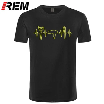 REM širdies Plakimas Kirpykla T Marškinėliai Vyrams Cool Plaukų Atspausdinta Marškinėliai trumpomis Rankovėmis Medvilnės Kirpykla T-shirts
