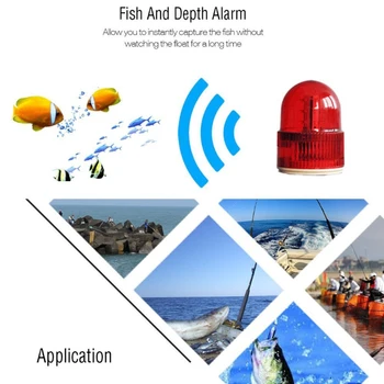 Smart Nešiojamų Gylis Žuvų Ieškiklis su 100M Belaidžio Echolotai Jutiklis Aido geresnį LCD Fishfinder Ežero Jūros Žvejybos Sūraus vandens