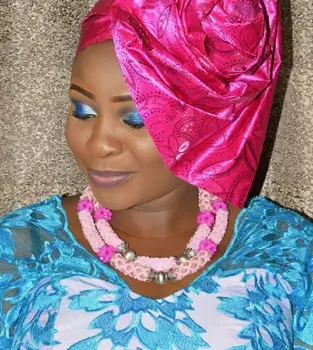 Spalvingas Rožinis Afrikos Moterų Kostiumas Vasaros Papuošalų Rinkinys Indijos Lady Nigerijos Vestuvių Pareiškimą Šventė Karoliai Nustatyti QW475