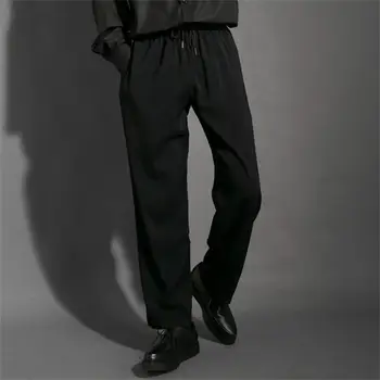 Tamsiai tendencija prekės Yamamoto stilius, kirpykla drabužių Tencel tiesiai prarasti plataus kojų kelnės laisvalaikio kelnės