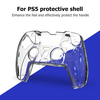 Už PS5 Sunku Išvalyti PC Atveju DualSense Apsauginį Korpuso Dangtelį, su Nykščio Spaustuvai, skirti 