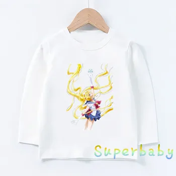 Vaikai Anime Sailor Moon Prarasti Spausdinti marškinėliai Kūdikių Berniukų, Mergaičių Juokingas Animacinių filmų Topai Vaikai Long Sleeve T-shirt,LKP5194