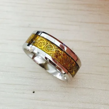 Valentino Dieną Senovinių Kinų Drakonas Volframo plieno, Aukso Žiedas Vyrams viešpaties Vestuvių Titano žiedų Juostos naujas punk žiedas papuošalai