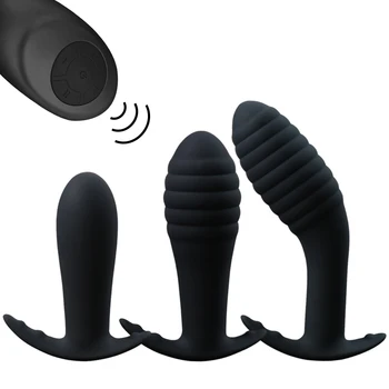 Vibruojantis Analinis Kaištis G Spot Butt Plug Vibratorius Vyrų Prostatos Massager Analinis Granulės Plug Suaugusiųjų Masturbacija Analinio Sekso Žaislų Pora