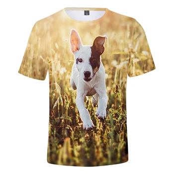Vyriški T-shirt Atsitiktinis 3D Šuo spausdinti drabužius trumpomis rankovėmis kvėpuojantis Viršuje Tees Fitneso marškinėlius atsitiktinis Gyvūnų, T Marškiniai Vyrai