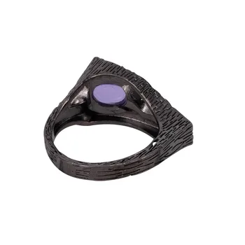 Žiedas, papuošalų, lapas (juvelyriniai dirbiniai lydinio, juodos spalvos) 6-56408