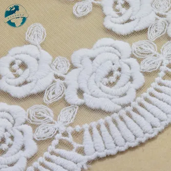 10cm pločio baltos spalvos nėrinių medvilnės embroid nėrinių siuvimo juostelės audinio guipure pasidaryk pats apdailos vestuvių nėriniai 
