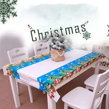 180*110cm Kalėdinė Staltiesė Linksmų Vienkartiniai Virtuvė, Valgomojo Stalas, PVC Apima Namų Stalo Naujųjų Metų Kalėdinis vakarėlis
