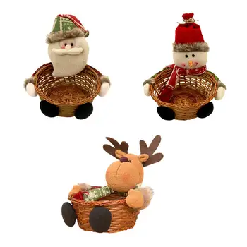 1PC Bambuko Medžiaga Kalėdų Saugojimo Krepšys Santa Claus Namuose Šalis Kalėdinė Dekoracija Saugojimo Candy, Slapukus, Dovanos