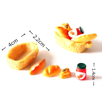 1Set 1:12 Lėlių Miniatiūrinės Maisto Žaislas uogiene duona, Skrudinta duona Krepšelį Priedai Vyno, Bananų Maisto Lėlės Namas Miniatiūriniai Priedai