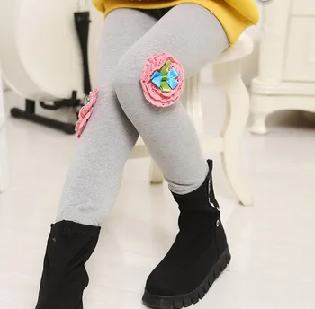 2019 mergina sustorėjimas, Su aksomo Antblauzdžiai kelnės medvilnės GĖLIŲ mados šiltas Ruožas Dugno kelnės Rudens-žiemos drabužiai vaikams