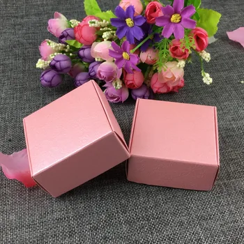 20pcs/daug Saldainių rožinės spalvos popierinė Dėžutė, Rankų darbo Muilas Dėžutės, Papuošalai rožinė karamelinis pyragas šalies naudai dėžutę