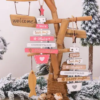 4 stilius 2021Christmas mielas Medinis Pakabukas Kabo Durų Papuošalai Kalėdų Medžio Namų Šaliai Ornamentu naujųjų metų prekes baldai
