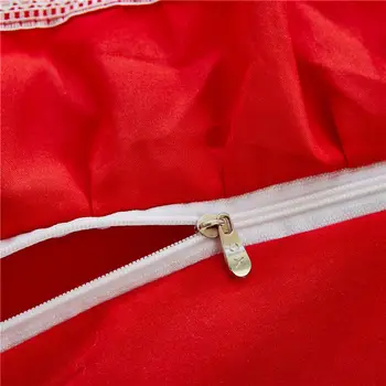 4Pcs Plisuotos nėrinių Princesė stiliaus prabangus patalynės komplektai karalienė king size antklode padengti nustatyti lova sijonas nustatyti užvalkalas patalyne