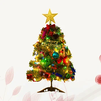 50cm Dirbtinės Kalėdų Eglutės LED Daugiaspalvis Apšvietimas Atostogų Lango Dekoracijos Rinkinys