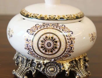Atkurti senovės būdų yra saldainių dėžutė Keramikos papuošalų dėžutės Amerikos prancūzų naujosios Kinų stiliaus su dangčiu peleninę