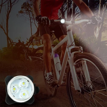 Aukštos Kokybės Dviračių Šviesos 3 LED Galva, Priekiniai Šviesos Žibintuvėlis 4 Režimai USB Įkrovimo Uodega Įrašą Šviesos Lempos Dviračių Priedų