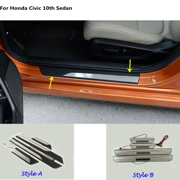 Automobilių Nerūdijančio plieno/Plastiko greičio pedalo Durų slenksčio nusitrinti plokštės rėmo išorinė riba Honda Civic Sedanas 10 2016 2017 2018