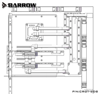 Barrow Akrilo Lenta Vandens Kanalų Sprendimas rinkinys naudoti PUMA Dvyniai T Atvejis / už CPU ir GPU Blokas / Vietoj rezervuaras