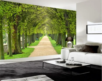 Beibehang 3D tapetai, gražių medžių šešėlyje avenue freskomis, TV foną, sienos gyvenimo kambario, miegamasis fone freskomis tapetai, 3d