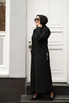 Butik Melike Moterų Žiedas Kišenėje Kailis Žiemą, Naują Atvykimo hijab abaja musulmonų mados nustatyti islamo drabužių malda drabužis, Turkija