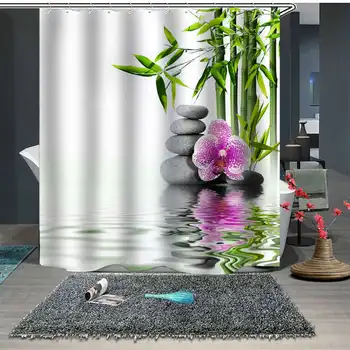 Dušo Užuolaidos Miško Gėlių / Lapų Vandeniui Poliesterinio Audinio Vonios kambarys Modernus 3D Kūrybos Dušo Užuolaidų Dekoro+Plastikiniai Kabliukai