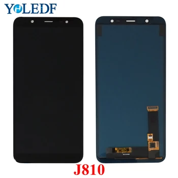 Galite Reguliuoti J810Y Samsung Galaxy J8 2018 J810 LCD Ekranas Jutiklinis Ekranas Skydas SM-J810M J810F J810G LCD Digiziter Pakeisti Dalys