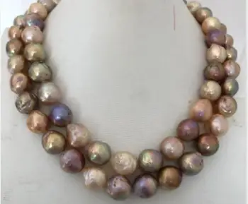 Gražus 12-13mm baroko spalvotų perlų vėrinį 36
