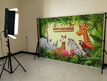 HUAYI fotografijos fonas Džiunglės Safari gyvūnų gimtadienio reklama nuotrauka fone Baby Vaikų Portretas Šalis Fone W-630