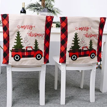 Kalėdų Kėdė Padengti Santa Claus Sniego Stalo Kėdė Galinį Dangtelį Kalėdų Buveinės Šalies Apdaila