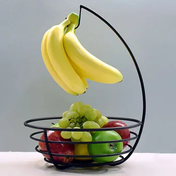 Ketaus Stovas Multi-naudoti Vaisių Dubuo Metalinis Konteineris Namų ūkių Daržovių Bananų Kablys Rūdžių įrodymas Darbalaukio Virtuvės, Biuro Saugojimo Krepšys
