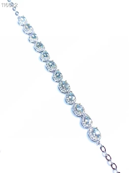 KJJEAXCMY fine jewelry natūralus Akvamarinas 925 sterlingas sidabro prabanga mergina naujas vertus apyrankę paramos bandymo karšto pardavimo