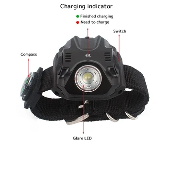 Lauko Labai Ryškiai Riešo Lempos Multi-funkcija Žibintas Camping Žvejybos Lempos Galingas LED Prožektorius Galvos montuojamas Žibintuvėlis