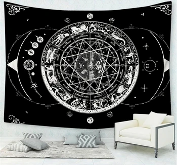 Mandala Gobelenas Sienos Kabinti, Bohemijos Šiaurės Astrologija Stilius, Dekoratyvinis Siuvinėjimas Kambarį Hipių Sienos, Kilimai Bendrabučio Dekoras