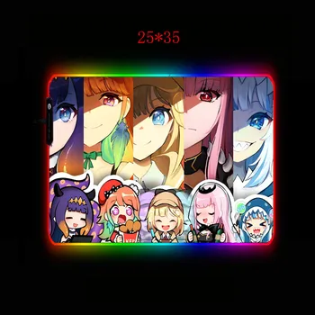 Mielas Animacinių filmų Anime Didelis LED RGB Žaidimų Švyti Pelės Mygtukai 2M USB Duomenų Kabelio Kilimėlis Žaidėjus Kompiuterio Klaviatūros Mygtukai Kilimėlis CSGO
