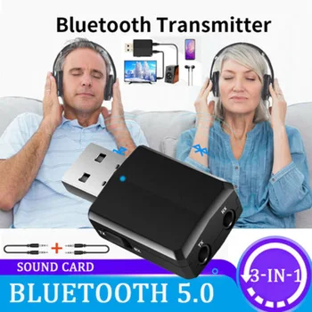 Naujas 3 in 1 USB Bluetooth 5.0 Garso Siųstuvas/Imtuvas, Adapteris Nešiojamas TV/PC/Automobilių DOM668